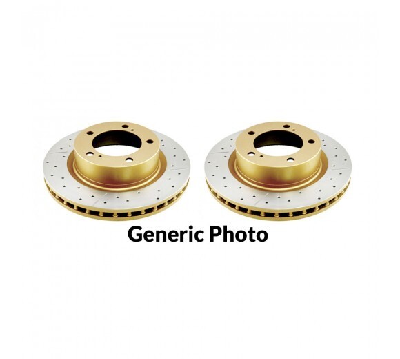 Street Series 2x Gold Cross-Drilled/Slotted Rear Rotors (WRX 08/FXT 97-08/Impreza 94-07)