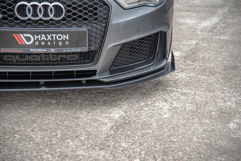 Maxton Design Racing Durability Front Splitter Lip + Flaps Audi RS3 8V Sportback