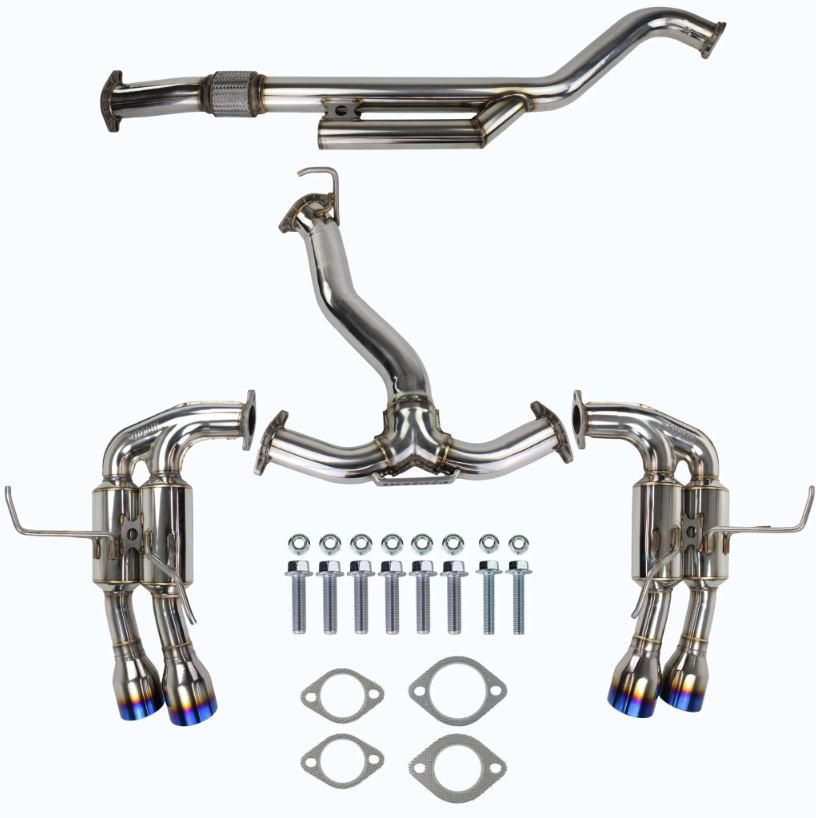 Invidia R400 Cat Back Exhaust with Ti Straight Cut Tips (WRX 22+)