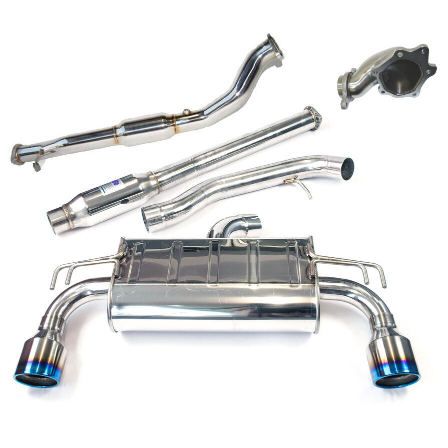 Invidia Q300 Turbo Back Exhaust w/PSR O2 Outlet, Ti Tips (Evo X 07-16)