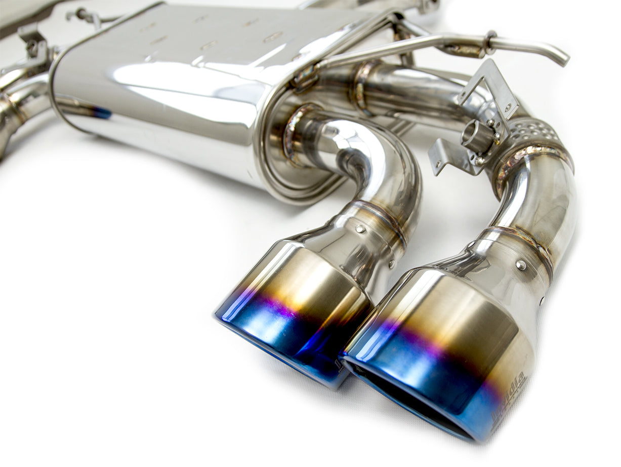 Invidia Q300 Valved Turbo Back Exhaust with Round Ti Rolled Tips Volkswagen Golf R 17-20