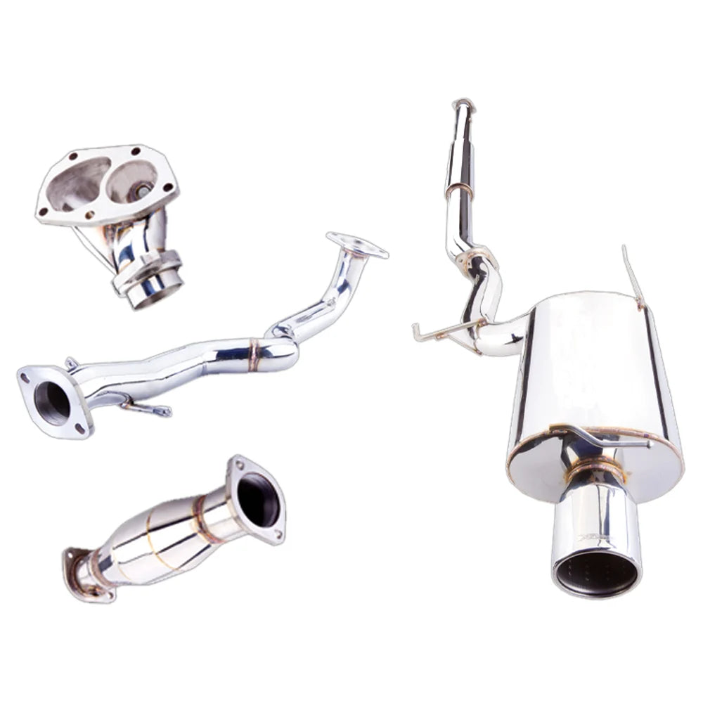 XForce 3in Turbo-Back Exhaust w/4in Tip - Stainless Steel Mitsubishi EVO 7-9 01-07