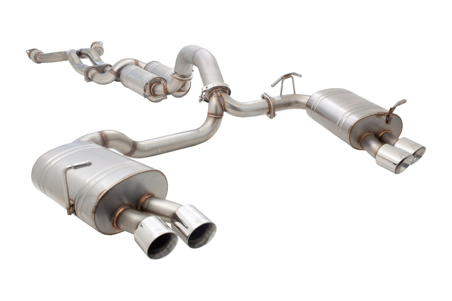 XForce Twin 3in Cat-Back Exhaust w/ Varex Muffler - Brushed Stainless Steel