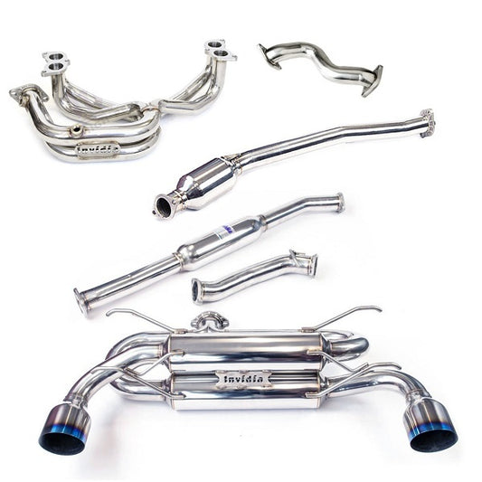 Invidia R400 Black Tip Engine Back Exhaust Package with PSR Unequal Headers (BRZ/86 12-22+)