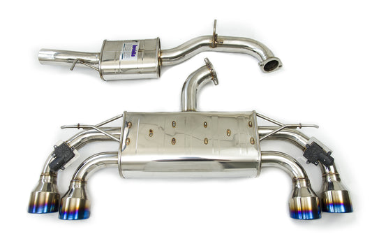 Invidia Q300 Valved Turbo Back Exhaust with Round Ti Rolled Tips Volkswagen Golf R 17-20