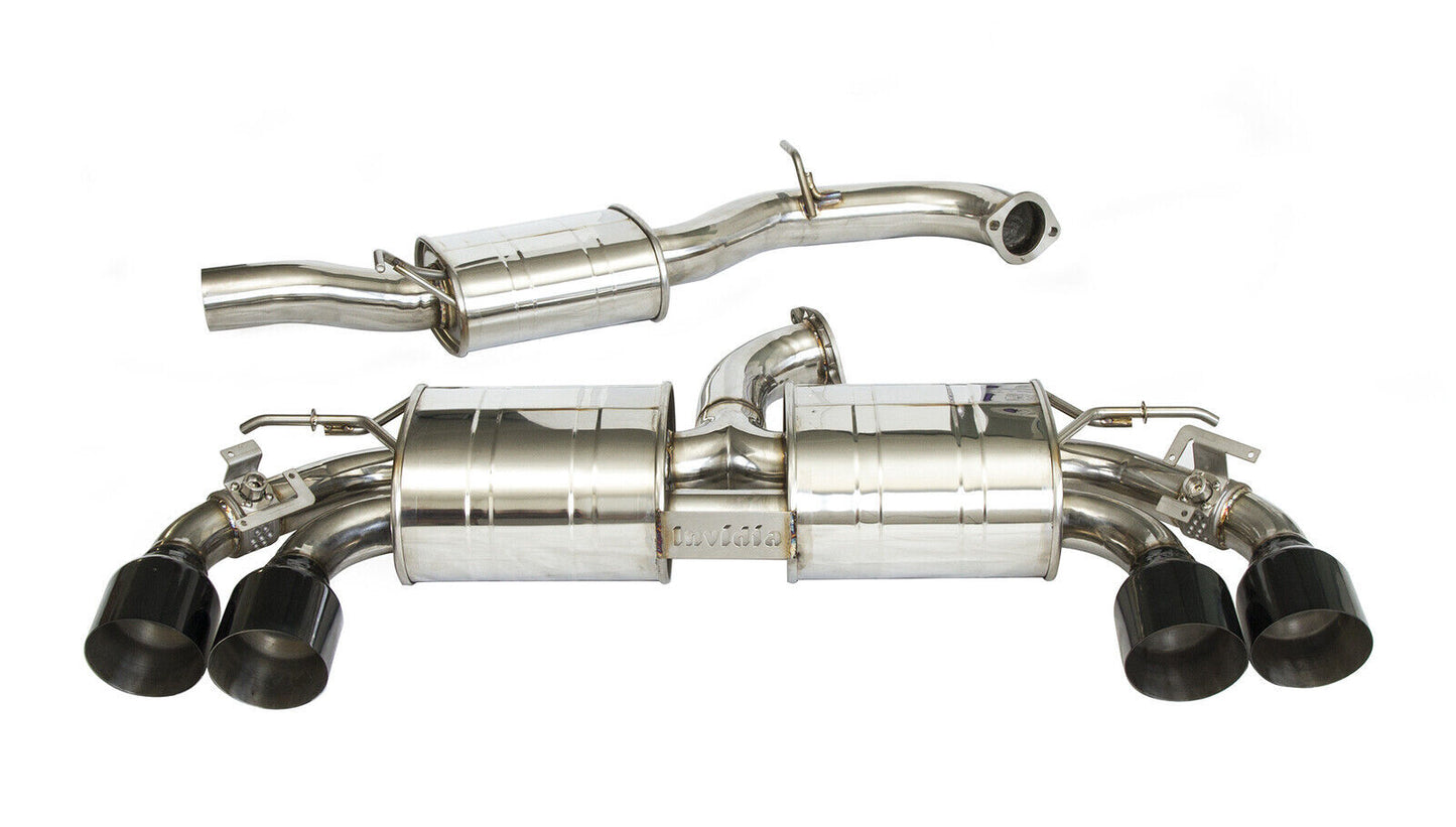 Invidia R400 Signature Edition Valved Turbo Back Exhaust with Round Black Tips (Golf R 17-20)